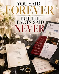 Catholic annulment campaign artwork showing wedding imagery beside an organized case file of messages, receipts, records, and photographs.